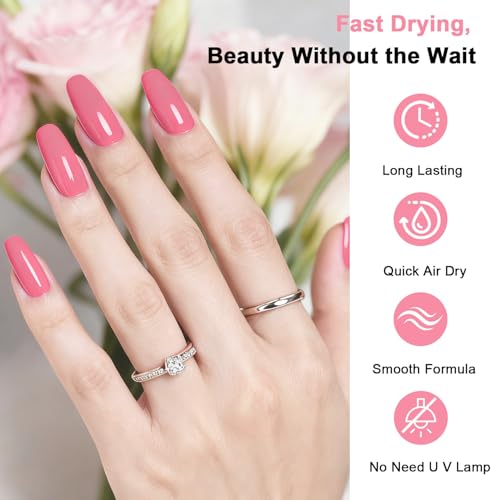 OpenLive 16.5ml Pink Nail Polish Large Volume Quick Drying Nail Polish, Fast Drying and Long Lasting Color Nail Art DIY Home Manicure Gift for Women - color: Pink