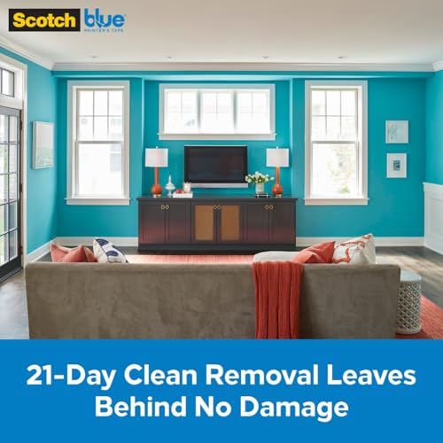 ScotchBlue Pre-Taped Painter's Plastic with Dispenser, Unfolds to 48 inches by 30 Yards,PTD2093EL-48 (Pack of 6) - size: 48" Width (Pack of 6), style: With Dispenser