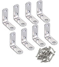 4 Pack Flat Mending Plate for Wood, Stainless Steel Straight Brackets Flat Repair Fixing Wood Brace Joining Plates Connector with Fixing Screws (8, L-Shaped Bracket 0.62*1.57 * 1.57in) - size: L-Shaped Bracket 0.62*1.57*1.57 in