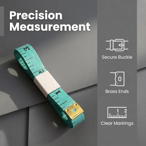 Measuring Tape for Body Measurements, Soft Tape Measure Double Scale, Has 150 Centimetre Scale on Reverse and Front 60 Inch - color: Green
