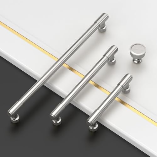 Asidrama Brushed Satin Nickel Kitchen Cabinet Pulls,6.3 Inch,10 Pack - color: Brushed Satin Nickel, size: 6.3" Hole Center
