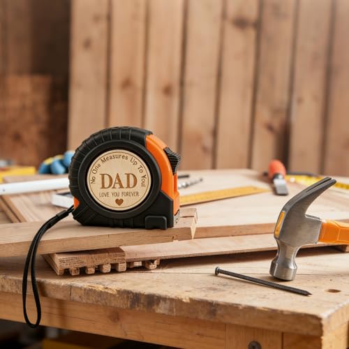 Engraved 25FT Tape Measure Genuine Leather Tool Gift for Dad or Father-in-Law Father’s Day & Birthday Gifts from Daughter or Son