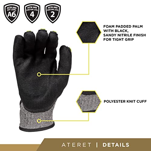 ATERET General Utility Work Gloves, Cut & Impact Protection, Lightweight & Breathable, All-Purpose Performance Fit, Durable - size: 2X-Large (Pack of 1)