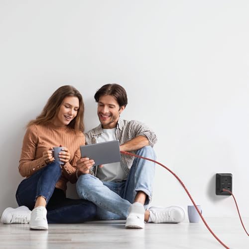 Travel Depot 5-Outlet Wall Outlet Extender with Surge Protector, (Black) | 2 USB-C PD & 1 USB-A Charging Ports, 32W Fast Charging, Multi Plug Wall Adapter, 3-Sided Design for Home & Office - color: Black