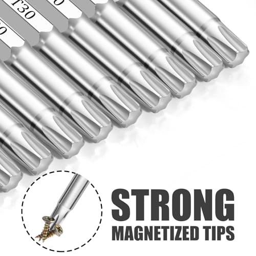 NAUIX 10Pcs T30 Torx Bit Set (2" Long), Magnetic Star 6 Point - style: T30