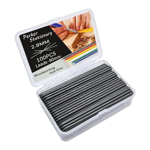 100PCS 2.8mm Carpenter Pencil Lead Refills, Black Graphite Leads for Woodworking Marking, Break Resistant Construction Lead Refills for Deep Hole Scribing Tools