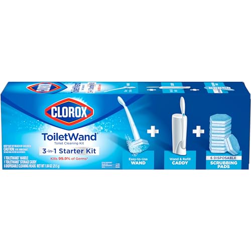 Clorox ToiletWand Toilet Cleaning Starter Kit, 1 Kit with 6 Refill Heads - size: 1 Count (Pack of 1)