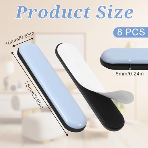 8pcs Furniture Slider Gliders Self-Stick Furniture Movers Sliders Strip for Carpet Rectangle Floor Protector Pads Furnitures Moving Pads for Chair Table Desk Sofa Couch(75x15mm)