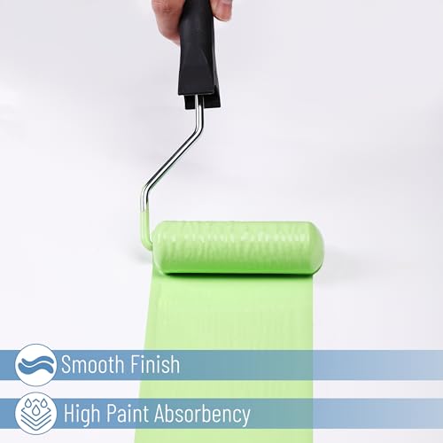 Bates- Foam Paint Roller Kit, 4 Inch, 2 High-Density Foam Covers & 1 Frame | Ideal for Smooth Finish for Walls Doors Cabinets and Painting Projects