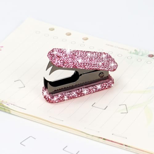 MultiBey Bling Acrylic Staple Remover with Metal Jaws, Pink Black - color: Pink Black