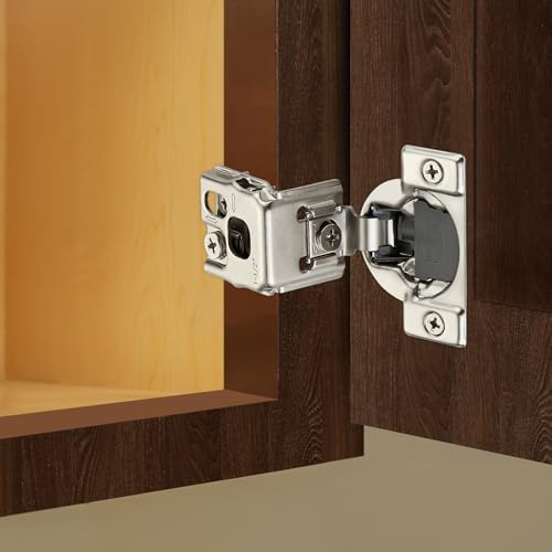 Satin Nickel Cabinet Hinges 1-1/2 Inch Overlay 10 Pack(5 Pairs) | Stainless Steel Build, Soft Close Concealed Hinge, 3D Self-Closing Adjustment, Face Frame Door Fit, Kitchen Cabinets - size: 1-1/2 inch Overlay