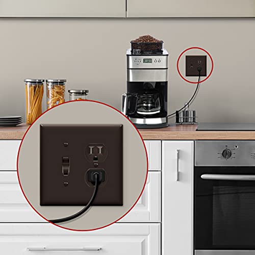 ENERLITES 2-Gang Toggle/Duplex Combination Wall Plate, Brown - color: Brown, size: Mid-Size