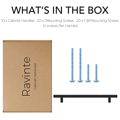 Ravinte Matte Black Cabinet Handles 10" Length,7-1/2" Hole Center,10 Pack - size: 10 Inch（7-1/2 Inch Hole Center）
