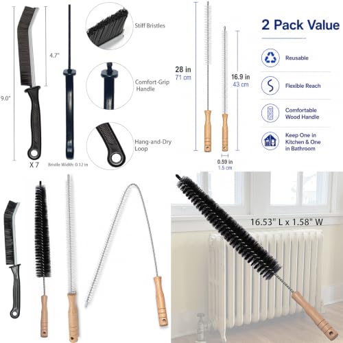 Drain Cleaning Brush Set, Flexible Sink and Shower Drain Brush, 4PCS