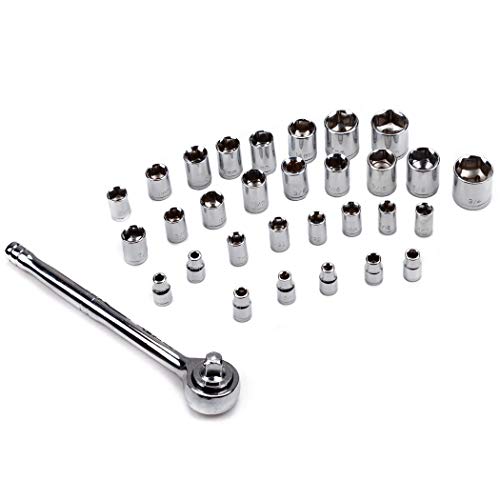 CARTMAN 123-Piece Socket Wrench Tool Set, Auto And Home Repair Kit Case Box | Versatile socket wrench and tool assortment for auto repairs, garage work, DIY projects, home fixes, and general maintenance. - style: 123 PC