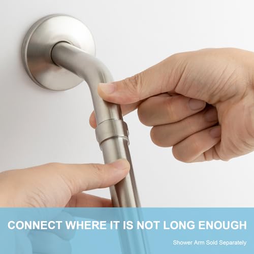 OFFO Shower Head Extension Arm, Brushed Nickel 12 in Shower Arm Extension Shower Head Extender Made of 304 Stainless Steel Shower Pipe Extension - color: Brushed Nickel, style: 12 in