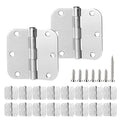 18 Pack Satin Nickel Door Hinges 3.5 inch Brushed Nickel Hinges Rounded 5/8" Radius Corners Bedroom Residential Standard Indoor Door Hardware Hinge - size: 18 Pack