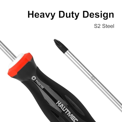 HAUTMEC 7PCS Pro Magnetic Screwdriver Set With Forged S2 Shanks, Magnetic Tips Screw Driver Set and Tri-Material Cushion Grip for Automotive Repair and Site Renovation - color: Magnetic Screwdriver