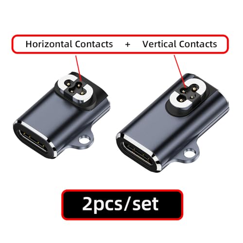2pcs/lot Magnetic Charging Adapter USB Type-C to 4-Pin Horizontal Vertical Rhomboid Contacts Compatible with Bone Conduction Headphone S70 - style: Rhomboid