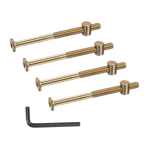 PATIKIL 4 Set Bunk Bed Bolts and Nuts Kit, M8x120mm Furniture Bolts Hex Drive Socket Cap Hardware Replacement for Beds Headboards Chairs - size: M8x120mm
