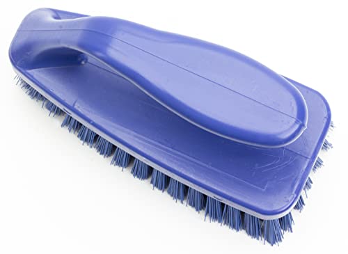SPARTA Scrub Brush with Iron Shaped Handle and Stiff Bristles, Heavy Duty Scrubber Brush for Kitchen, Bathroom, Shower, Tile, Sink, Carpet and Bakepans, Polypropylene, 6 Inches, Blue, (Pack of 6) - color: Blue, size: 6 Inches (Pack of 6)