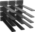 12 Pack - 10 inch Black Hidden L Shelf Bracket (1/5 Inch Thicked) Iron Floating Shelf Brackets Rustic Industrial Metal Brackets for Shelf Support - size: 10 Inch, style: Black 12 Pack