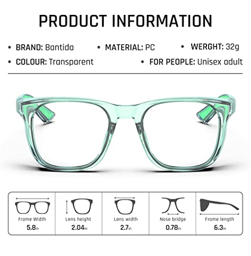 Safety Glasses Anti-Fog Eye Protection Blue Light Blocking Glasses for Women Men - color: Green