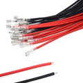 20PCS Red/Black 20cm 14AWG Wire Female Spade Crimp Terminal Kit with Insulating Sleeve (6.3mm) - Quick Splice Assortment for Rocker Switches and Power Sockets - style: 6.3mm + 14AWG