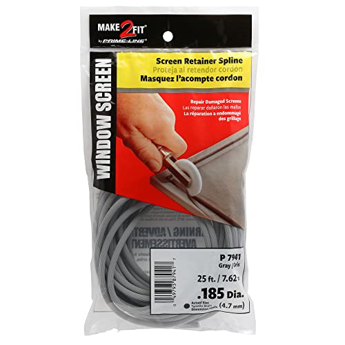 Prime-Line P 7941 Bulk Screen Spline, 0.185-In. Diameter, 25 ft., Gray (1 Roll) - size: 0.185