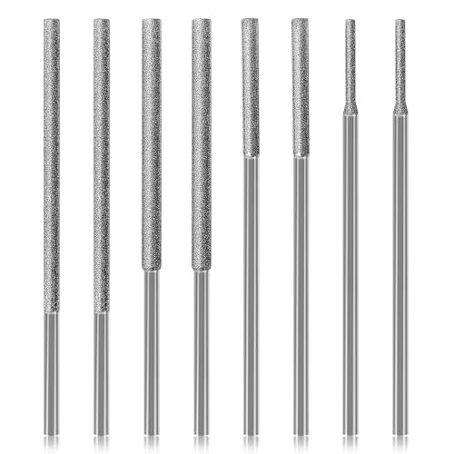 8Pcs 120Grit Long Diamond Burr Bit for Dremel Bits 1/8" Shank Sanding Bits - style: Style 2