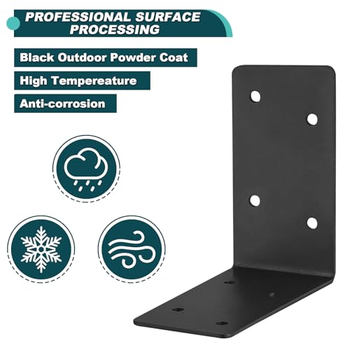 20Pcs Corner Braces,4x4x2 Black L Brackets,Right Angle Bracket - size: 4X4X2''
