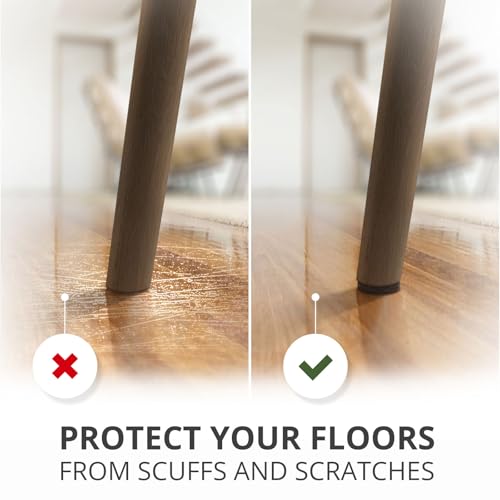 X-PROTECTOR Felt Furniture Pads - 32 PCS 1 1/2" Floor Protectors for Chair - size: 1 1/2" 32 Brown, Round