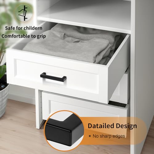 Probrico 5 Pack 5 Inch (128mm) Hole Center Cabinet Handles Stainless Steel Kitchen Drawer Pulls Square Bar Cabinet Hardware for Kitchen Bathroom Cupboard - color: Black, size: 5" hole center