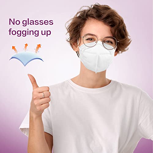 Miuphro KN95 Face Mask 25 Pack, 5-Layers Breathable KN95 Masks - color: White