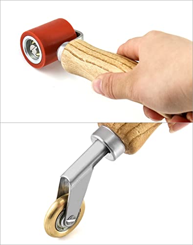 QWORK Seam Roller, 40mm Silicone Seam Roller with 6mm Brass Detail Penny Roller, Smoothing Seam Roller Tool for PVC/TPO/EPDM Single Ply Roofing Tape - color: 1 Pc