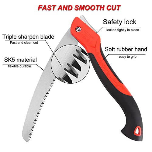 10 Inch Heavy Duty Pruning Saw Folding Hand Saw with SK5 Blade - size: 10 Inch
