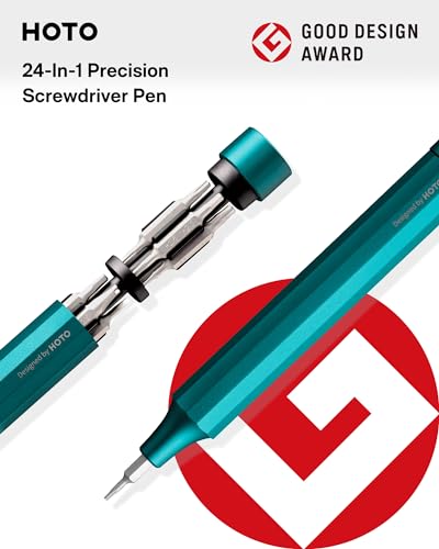 HOTO 24 in 1 Mini Screwdriver Set, Eyeglass Repair Kit, Dark Turquoise | Magnetic Torx Bit Set, EDC Pen Screwdriver for Electronics, Watches, Phones, Laptops, Cameras, Gadgets for Men - color: Dark Turquoise