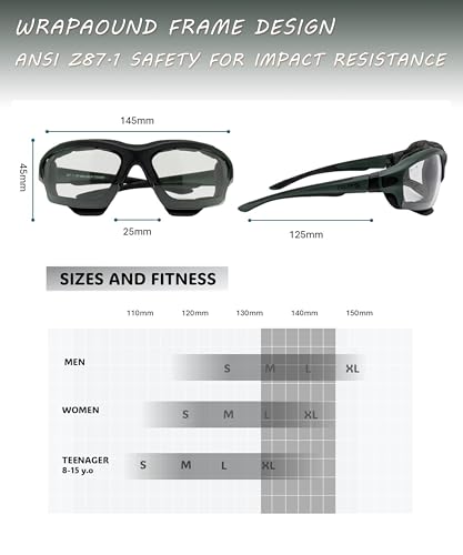 Powersports Safety Goggles, ANSI, Zero‑Pressure, Durable Anti‑Fog, Riding, Hunting Shooting, Fit Men and Women - color: Olive-black