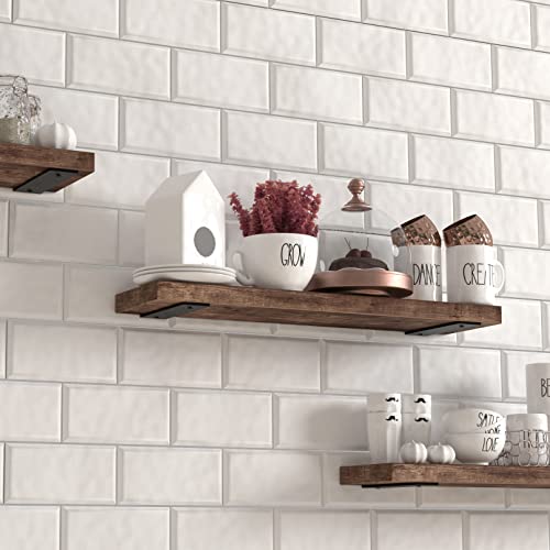 NEODROP 4-Pack 8 Inch Floating Shelf Brackets, Heavy Duty Hidden Shelves Bracket for Kitchen, Nursery, Black Powder Coated Steel - size: 8 Inch, style: 4 Pack