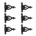 Renovators Supply Manufacturing Pack of 6 Cabinet Door Strap Hinge with Hardware 3 in. Rust Resistant Black Wrought Iron Flush Mount Hinge for Cabinets - size: Pack of 6