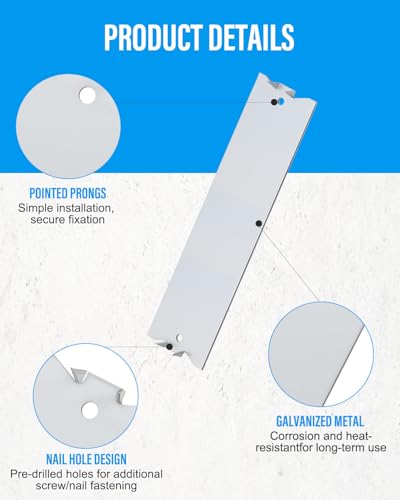 6 x 1.5" 30 Pcs Nail Protection Shield for Wood Studs Cable Wire Protector - size: 6 x 1.5 inches