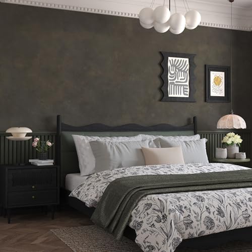 JSEVEM 48"×118" Large Size Extra Wide Thick Dark Brown Tan Grey Rusty Concrete Wallpaper Peel and Stick Waterproof Metallic Concrete Contact Paper Vinyl Adhesive Sticker for Bedroom Bathroom Gym Walls - color: Dark Tan Grey, size: 48" x 118"