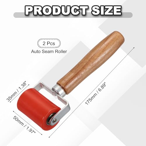 HARFINGTON 2pcs Car Seam Roller Automotive Audio Sound Deadening Roller - color: Red, size: 50mm/2"