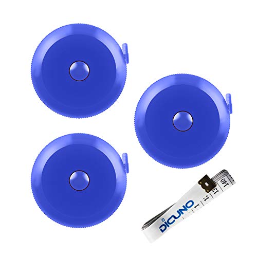 DiCUNO 3-Pack Soft Retractable Measuring Tape, 60-Inch 1.5 Meter, Blue - color: Blue*3pcs
