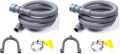 HLMOptimo 6 Feet Universal Washing Machine Drain Hose Flexible Dishwasher Drain Hose Extension Kits Corrugated Washer w/ 2 Clamps 1 adapter 1 U-Bend Holder (Pack of 2) - size: 6 Feet (Pack of 2)