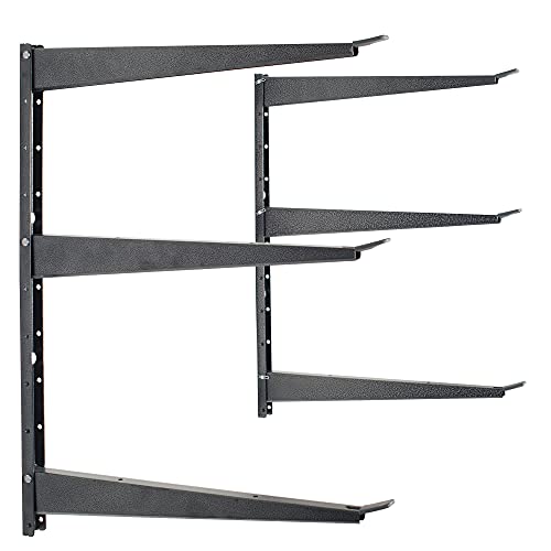 Delta Heavy Duty Wood and Lumber Storage Rack, Holds Up To 480 lbs - Easy to Install Mounted Rack With Steel Construction for Indoor & Outdoor Storage Solution For Garage, Basement & Pantry Cycle - style: 3-Tier Heavy Duty Rack