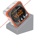 Digital Angle Finder & Protractor, Magnetic Dual Laser Level - color: Tangerine