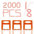 2000 Pcs Tile Leveling System Base Refill Pack, 1/8‘’ Tile Spacer, Suitable for Most Tile Grouting Applications, Easy to Install and Remove - color: 2000 Pcs, size: 1/8"