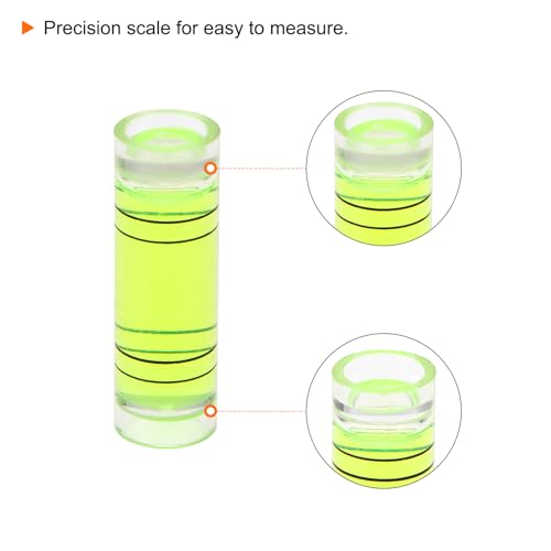 HARFINGTON 6pcs Small Cylindrical Bubble Level Vials 9.5x30mm PMMA Mini Horizontal Bubble Spirit Level Measuring Layout Tools for RV TV Picture Frame Hanging Tool Leveler - size: 9.5x30mm