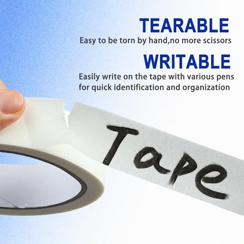 2 Pack White Painters Tape - 1 Inch White Masking Tape - Multi-Surface, Smart Adhesion, Indoor & Outdoor - Paint Tape for Artist, DIY, Labeling, Car, General Purpose - 180FT Total - color: White